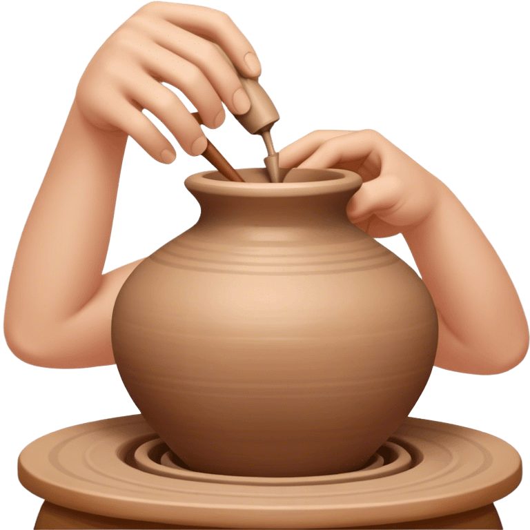 hands on pottery wheel making a vase emoji