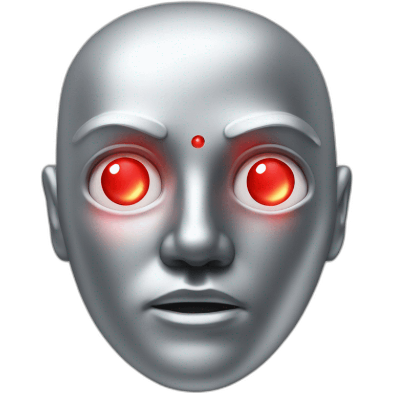 A silver human head with red laser beam out of eyes  emoji