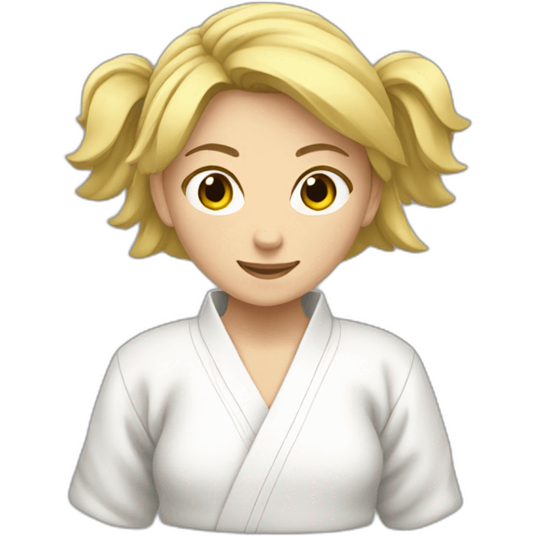 fille blonde judo emoji