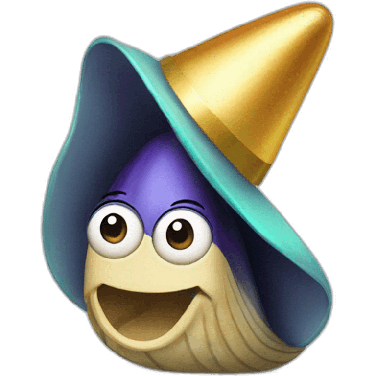 Mussel with a party hat emoji