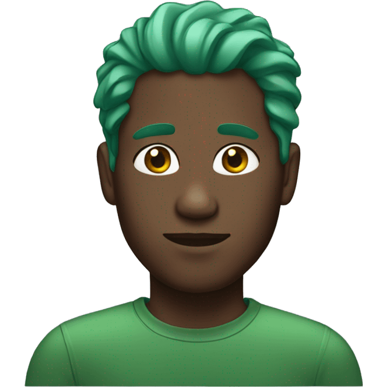 black man with green hair emoji