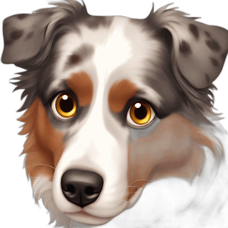 Red merle Australian shepherd heterochromia emoji