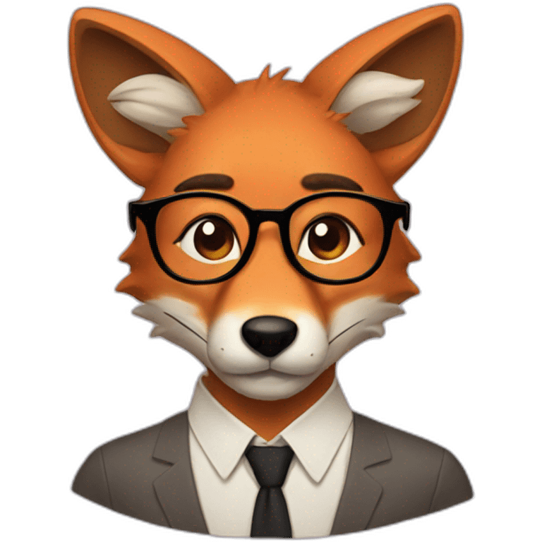 fox with glasses and a man bun emoji