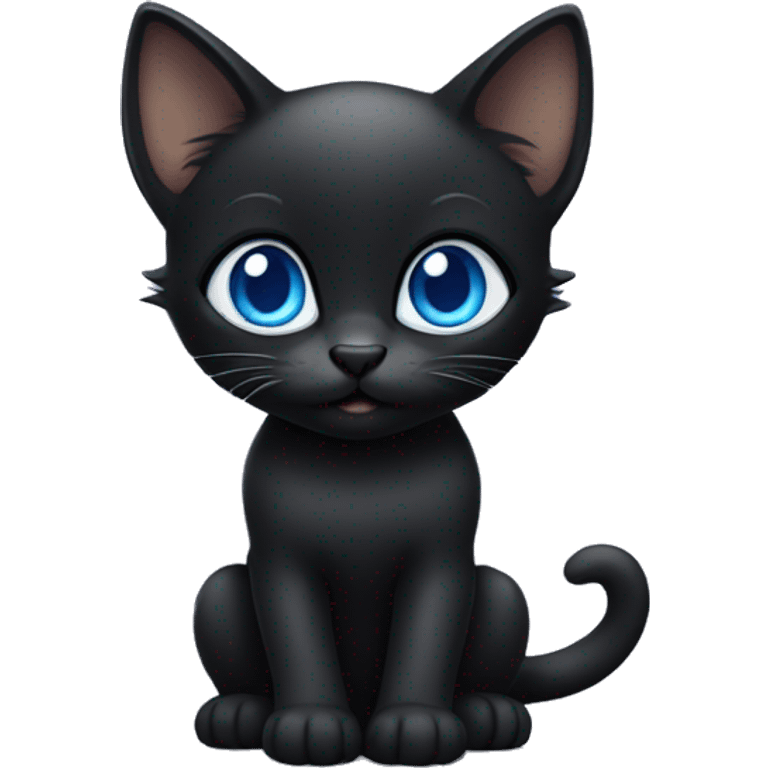 Black kitten with blue eyes emoji