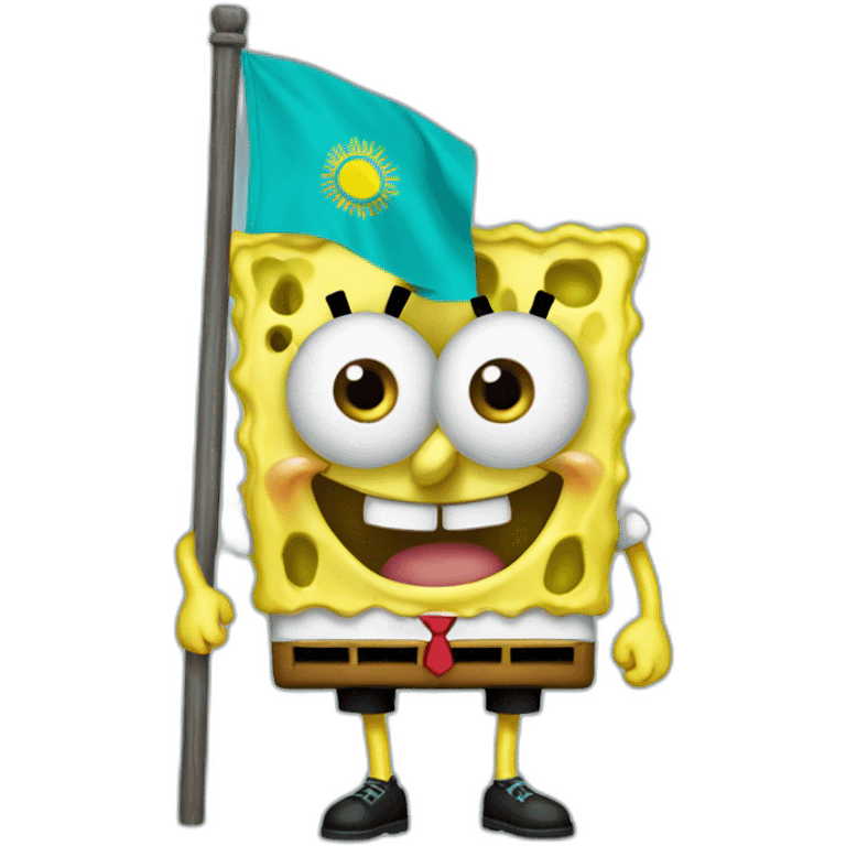 Spongebob with Kazakhstan flag emoji