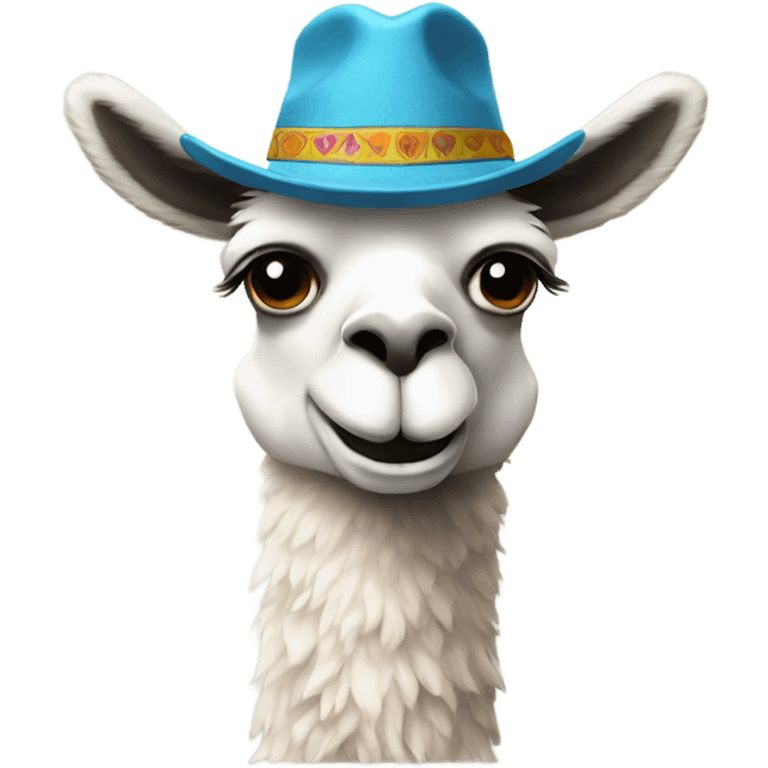 Llama with a hat emoji