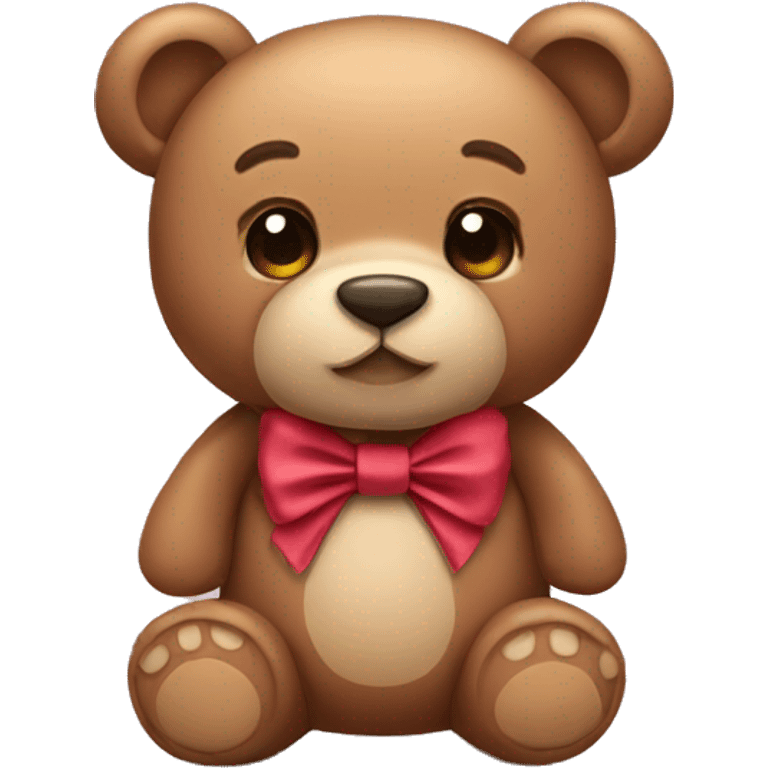 teddy bear wearing bow emoji