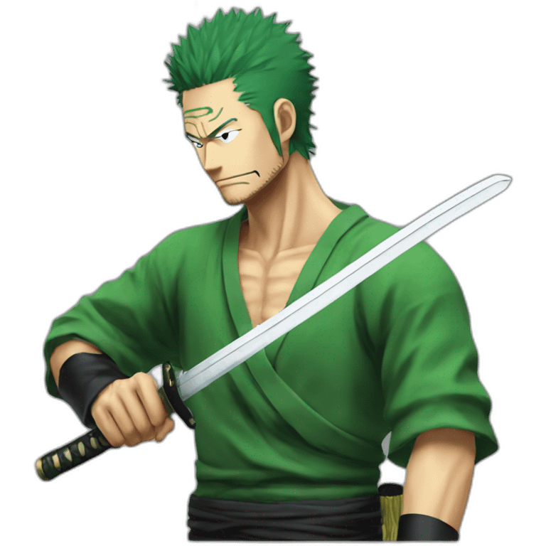 zoro from one piece with katana emoji