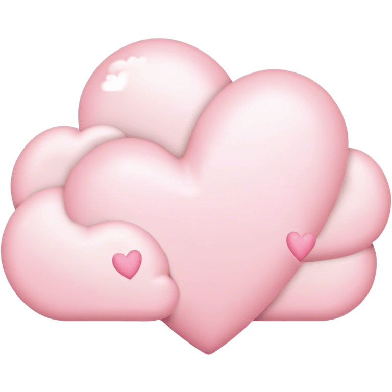 Cloud around pastel pink hearts emoji