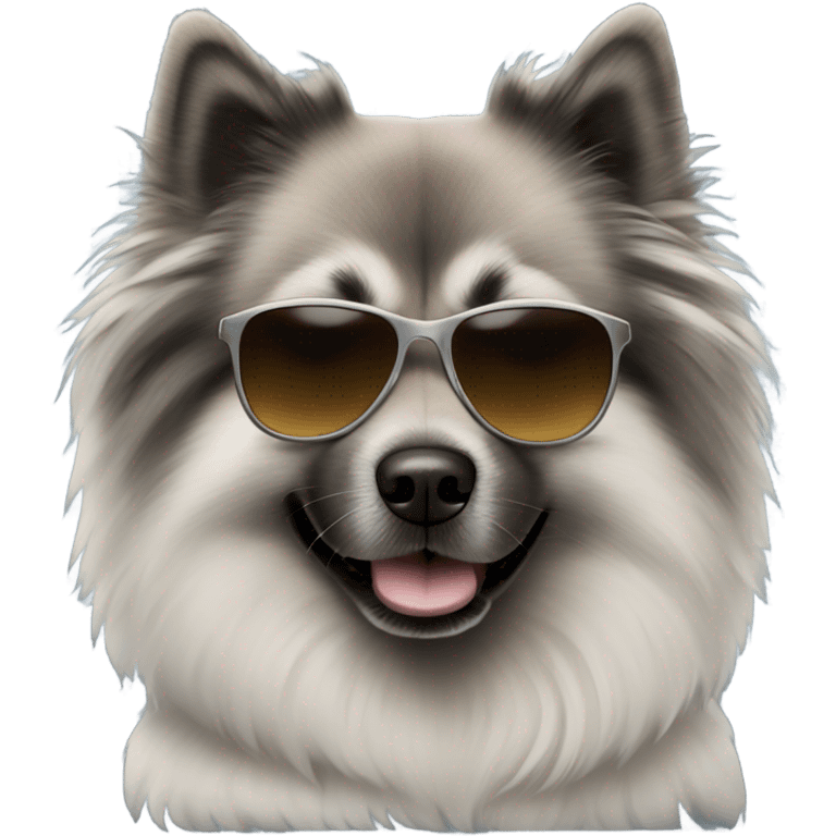 Keeshond wearing sunglasses emoji