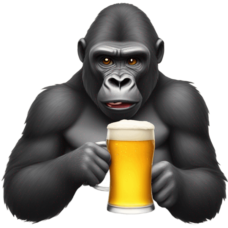 Gorilla drinking beer emoji