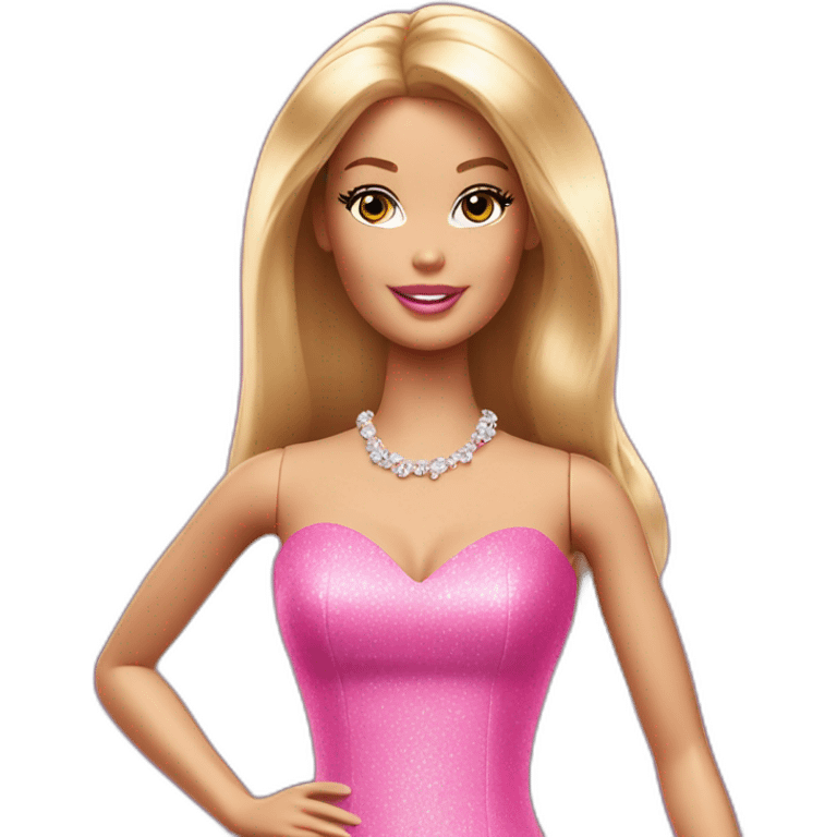 barbie with champagne emoji