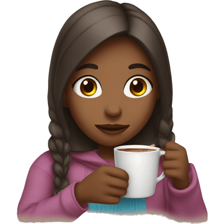 Girl drinking hot chocolate  emoji