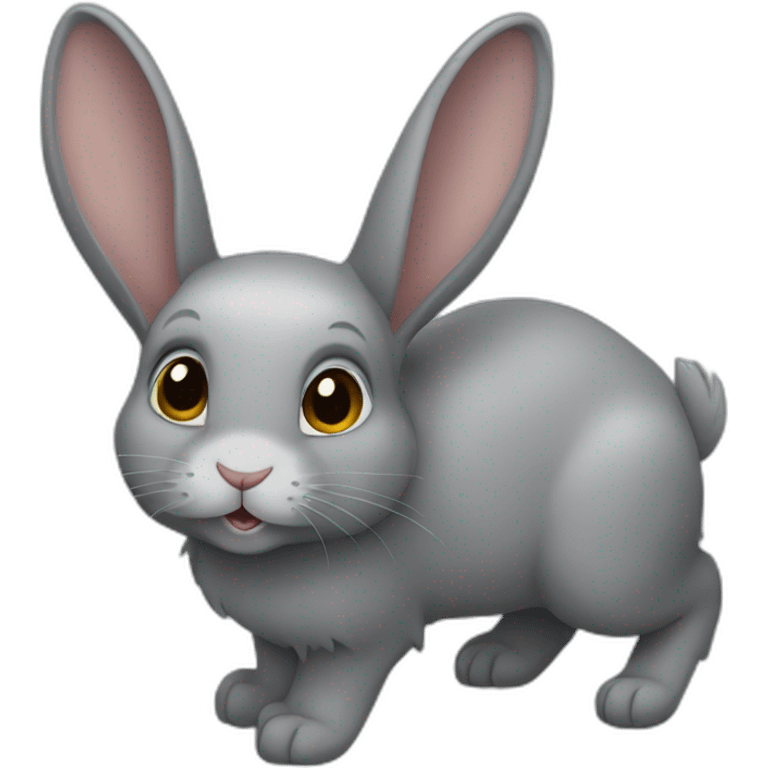 Lapin bélier gris emoji