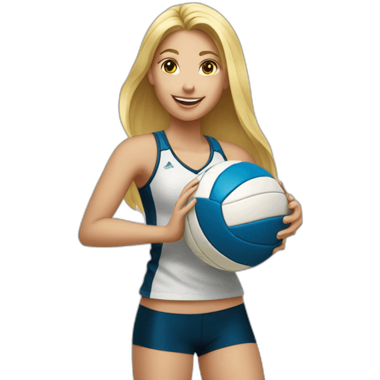 blonde girl plays volleyball emoji