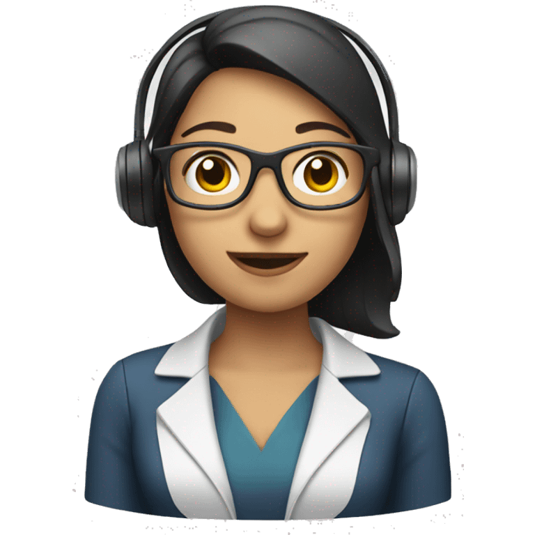 Virtual receptionist with headset emoji