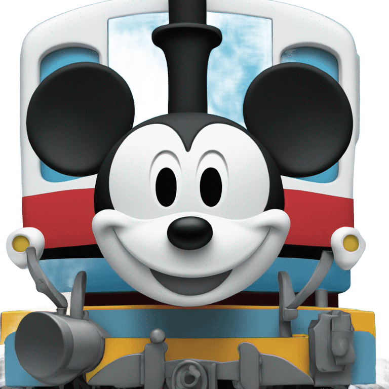 Mickey Mouse face on Thomas the train  emoji