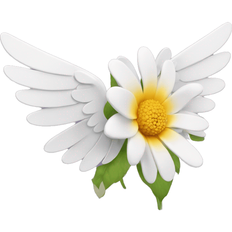 A flower with angel wings emoji