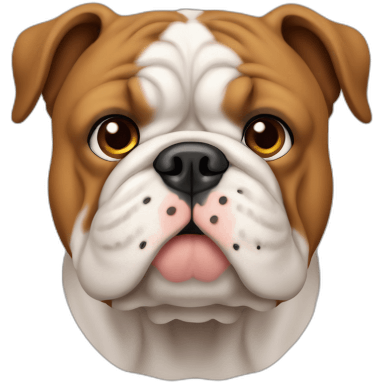 cara de perro bulldog todo color canela front view emoji