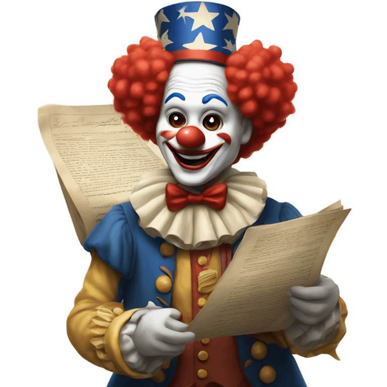 clown holding the declaration of independence  emoji