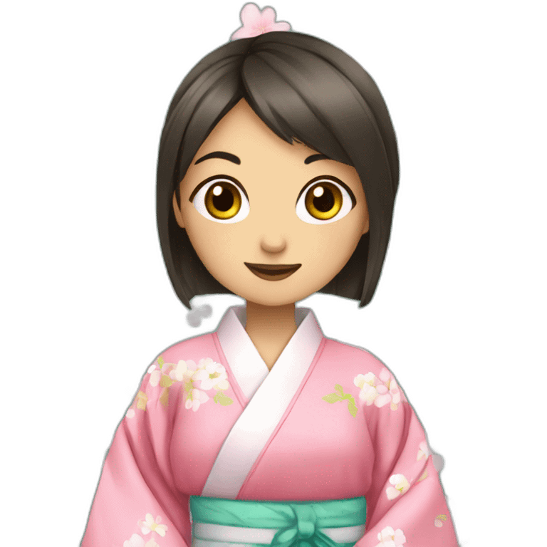 Cure aniime girl in a kimono emoji