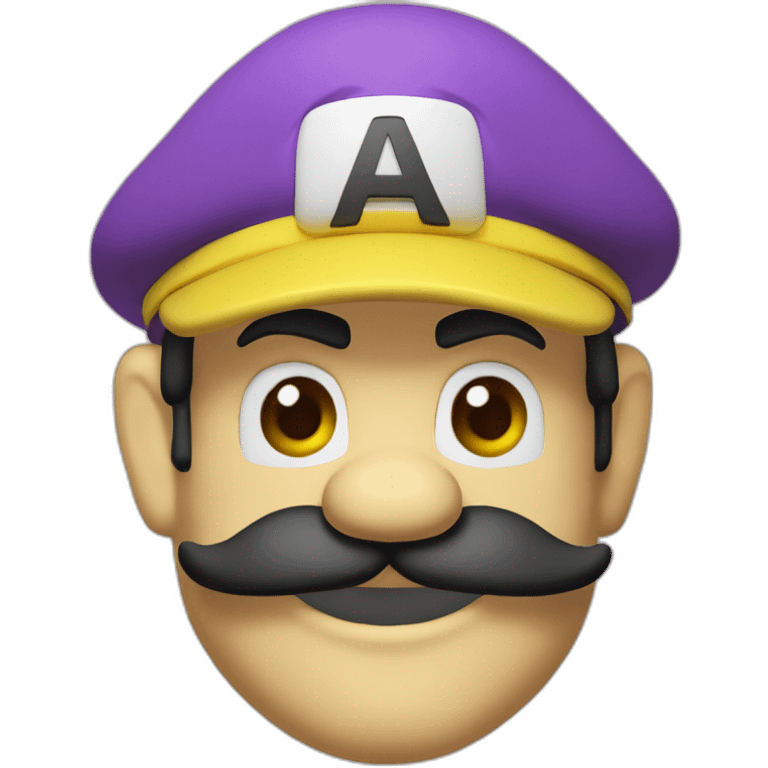 1 Wario with à yelow cap and à black mustache emoji