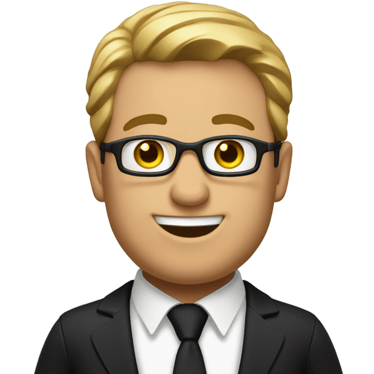 insurance sales man in dark tuxedo emoji