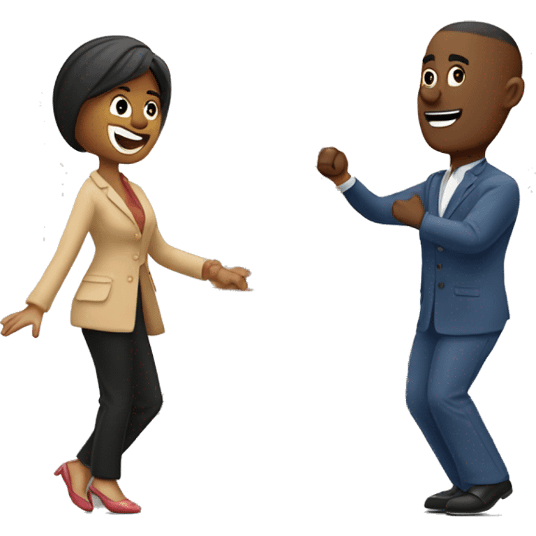 Wife and husband dancing front of Eiffel Tower ￼￼ emoji