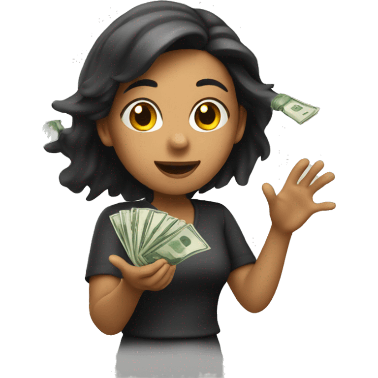 girl throwing money emoji