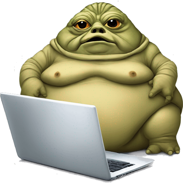 Jabba the Hutt from Star Wars with a laptop emoji