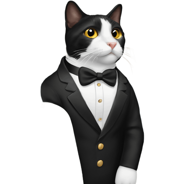 tuxedo cat on a plane emoji