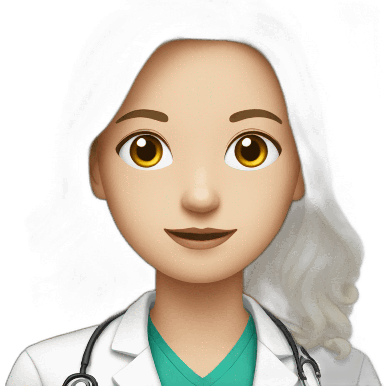 White young doctor taking part in an online conference emoji