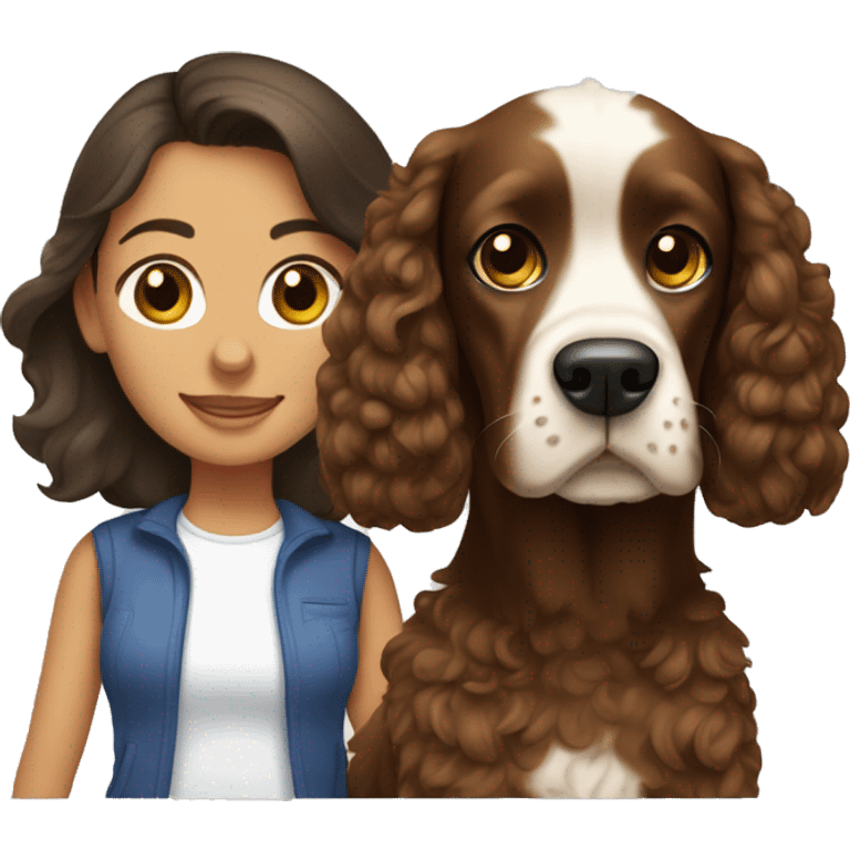 Brunette and cocker spaniel  emoji