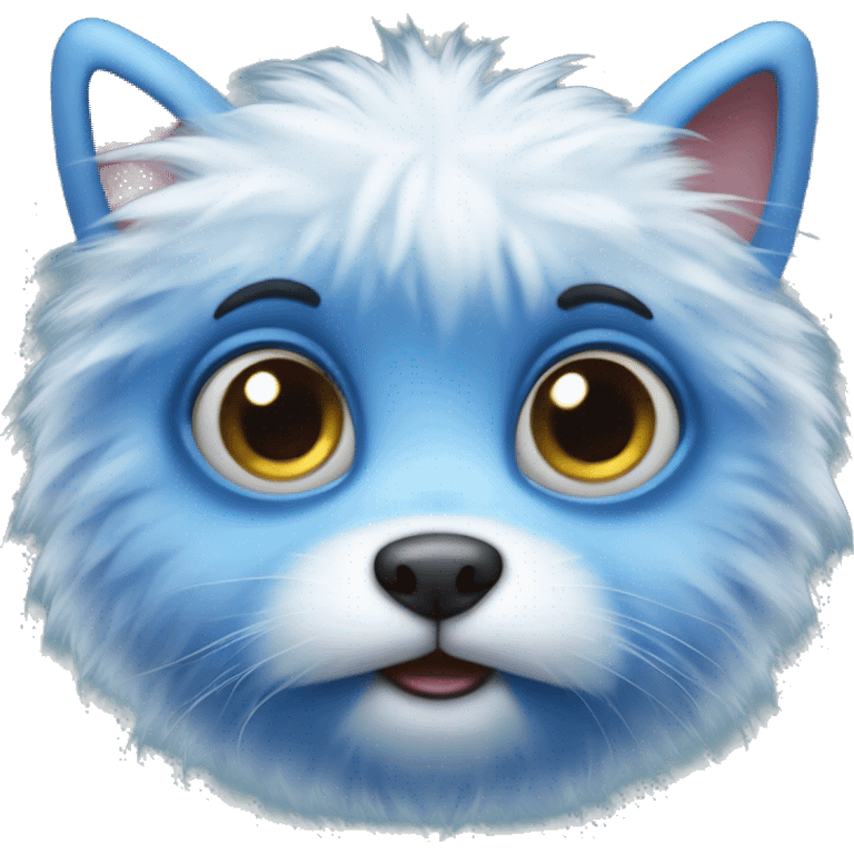 cute blue furball with big eyes emoji