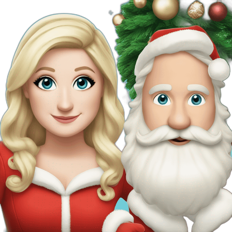 Meghan Trainor dressed as santa for Christmas wink emoji