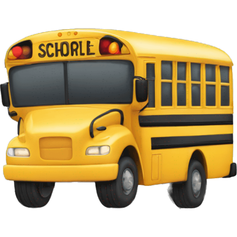 No symbol on top of a school bus emoji