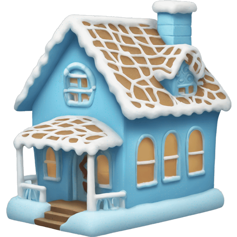 Light blue gingerbread house  emoji