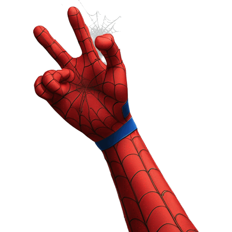 Spiderman hand posição lançar teia emoji