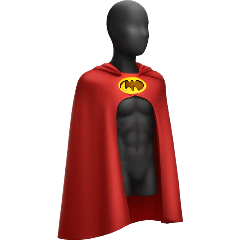 red superhero cape on a dummy emoji