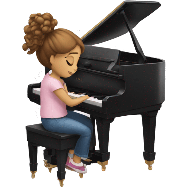 Girl playing piano and someone assess her emoji