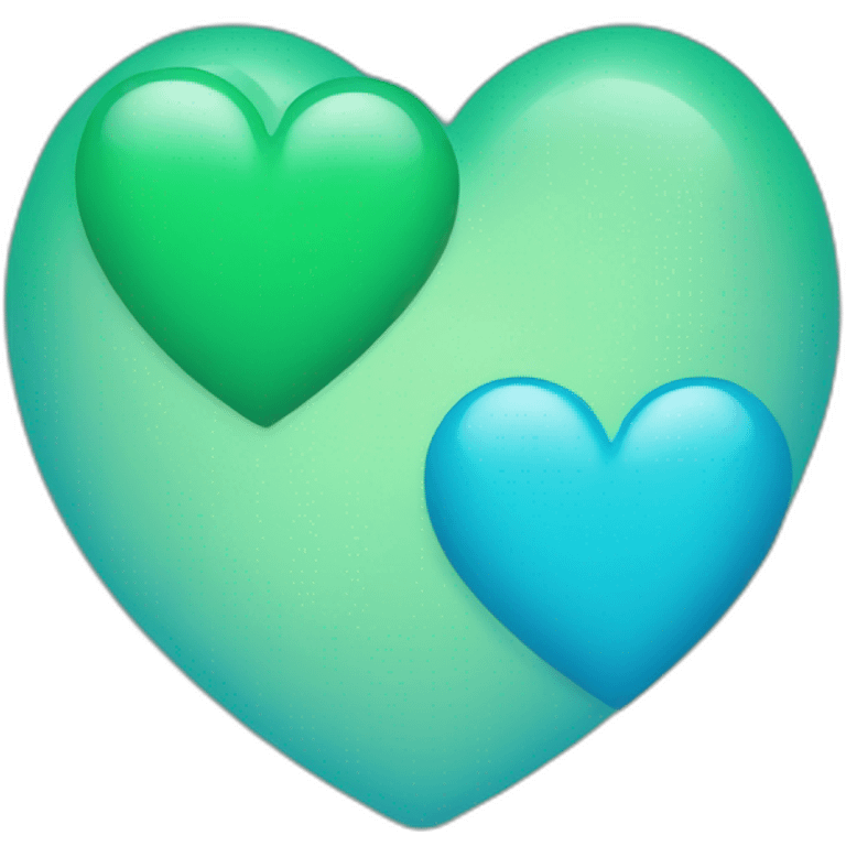 Green blue heart emoji