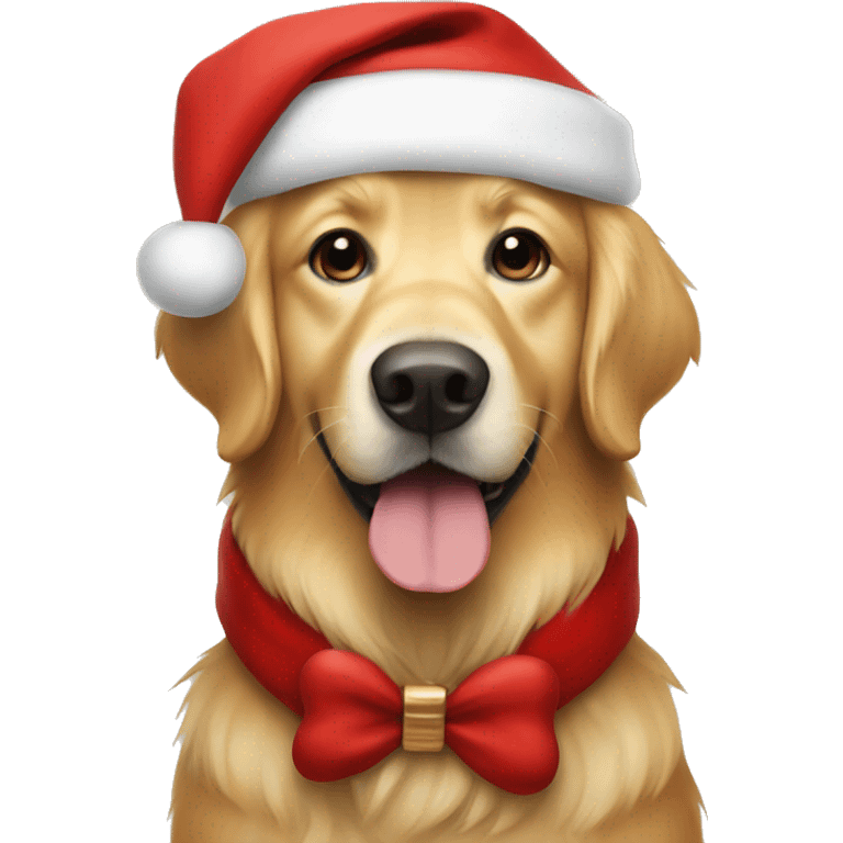 Golden retriever dressed as Santa Claus  emoji