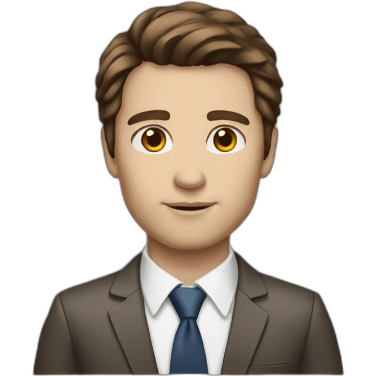 business hero brown hair white skin emoji