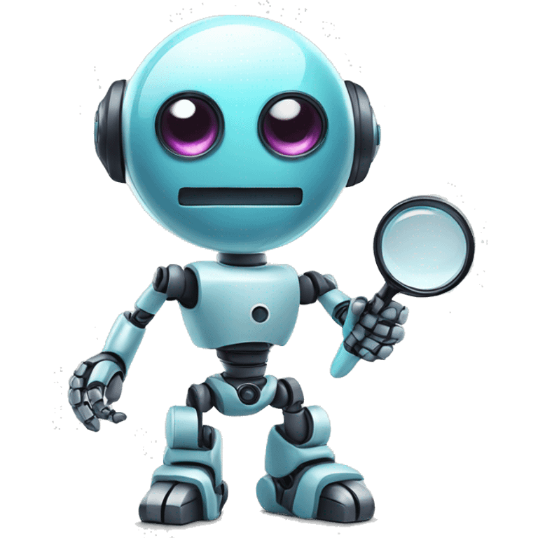 Robot with magnifying glass emoji