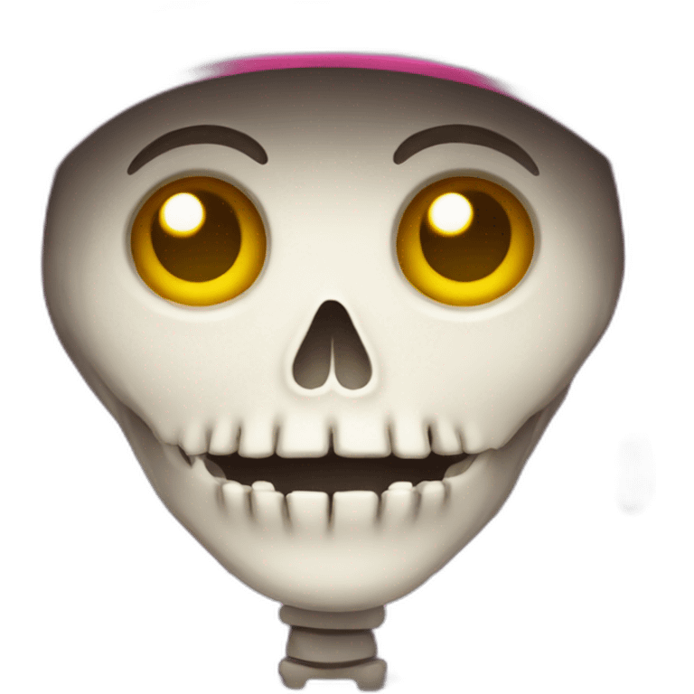 Skeleton wearing pink bucket hat upper body portrait emoji