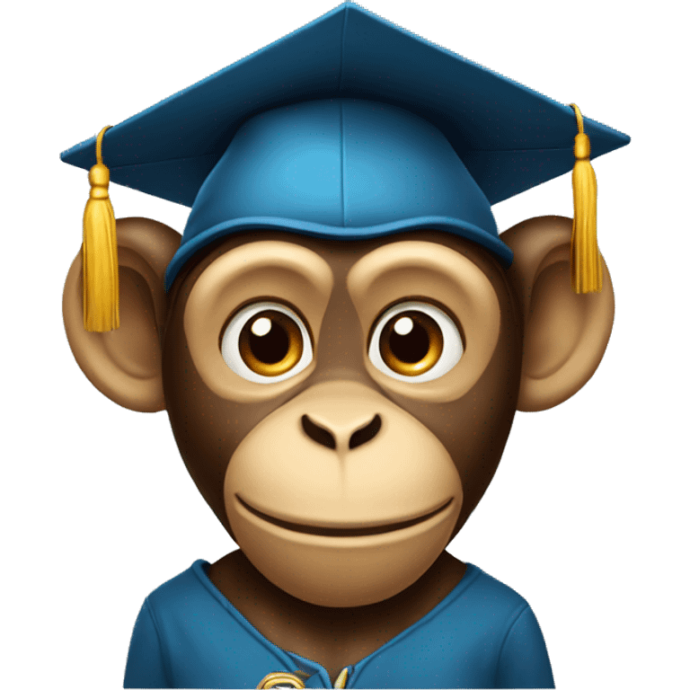 Monkey with university hat emoji