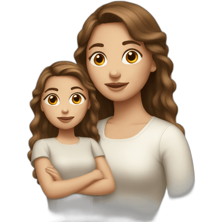 two Russian sisters Brown hair emoji