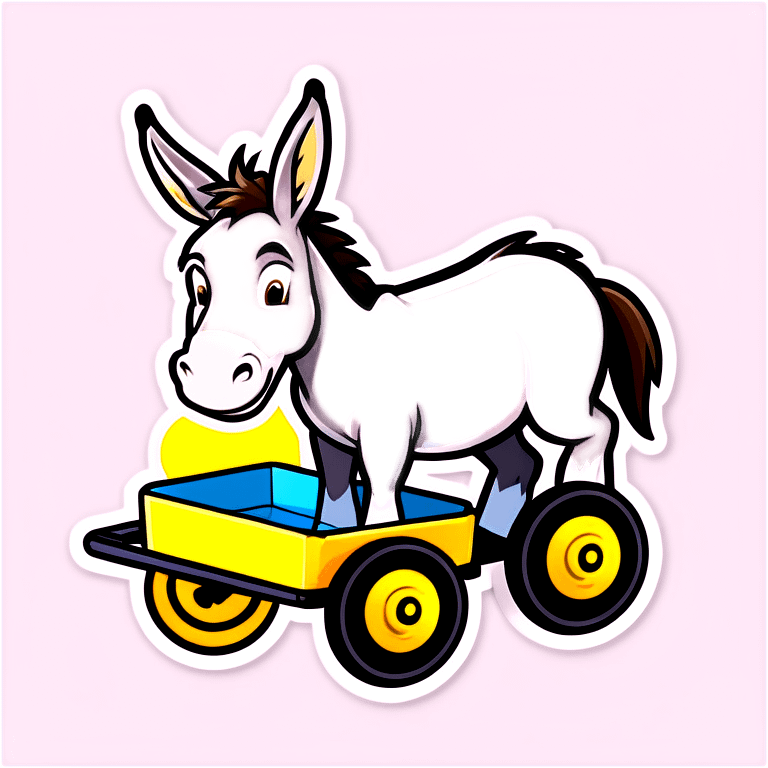 Super donkey pulls a wagon emoji