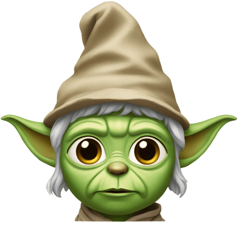 Yoda with hat emoji