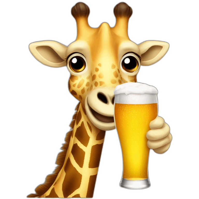 giraffe holding a beer emoji